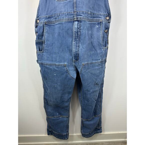 Carhartt Double Knee Denim Overalls Carpenter Workwear Utility 42x30 Distressed - Picture 8 of 16